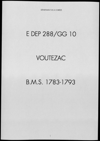 Baptêmes, mariages, sépultures (1783-1793)