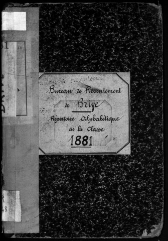 Classe 1881 : table alphabétique.