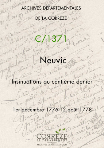 1er décembre 1776-12 août 1778