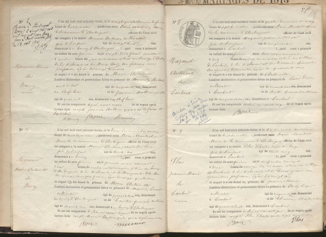 Naissances, mariages, décès (1873-1882)
