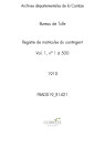 Classe 1910 : matricules 1 à 500.