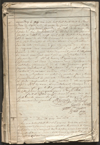 Délibérations du conseil municipal. 15 mai 1838-26 juillet 1868