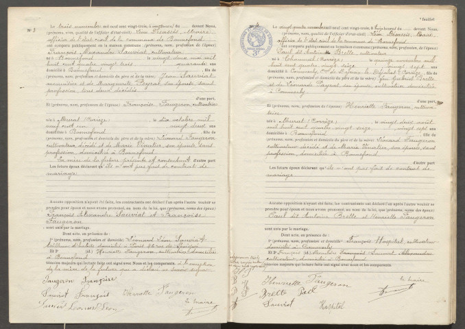 Naissances, mariages, décès (1923-1932).