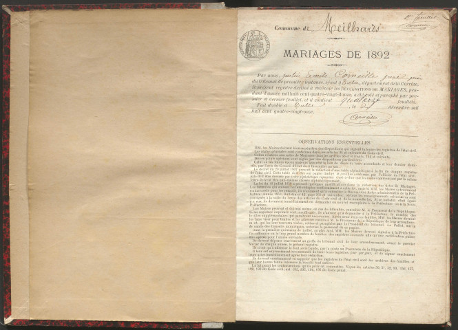 Mariages (1892-1902)