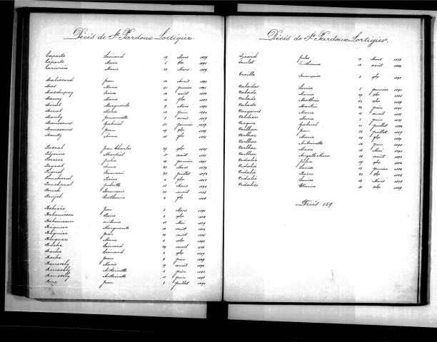 Tables décennales des décès (1883-1892)