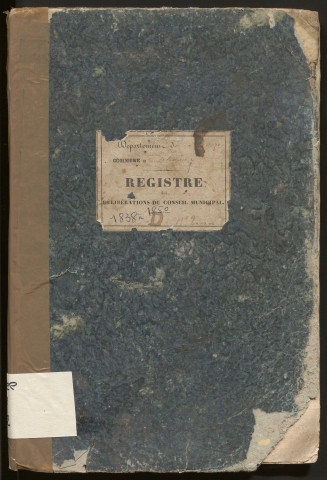 Délibérations du conseil municipal. 1er novembre 1838-20 octobre 1850