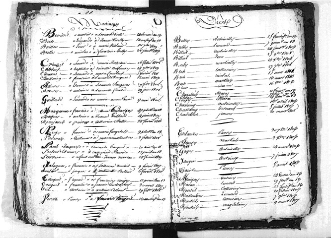 Tables décennales des naissances (1803-1812)