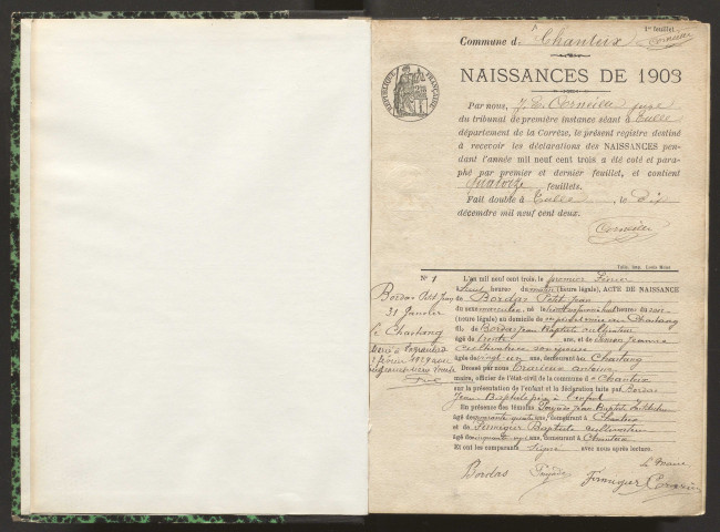 Naissances (1903-1921).