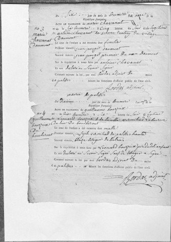 Naissances, mariages, décès (1803-1812)