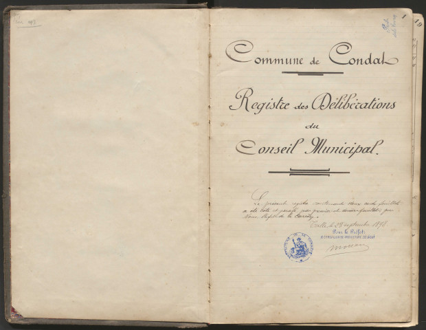 Délibérations du conseil municipal. 23 octobre 1898-12 décembre 1920