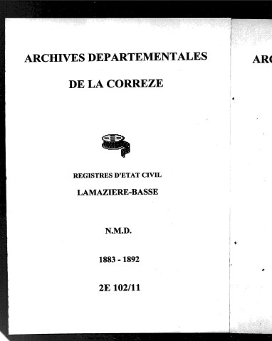 Naissances, mariages, décès (1883-1892)