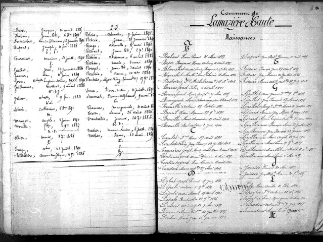 Tables décennales des mariages (1883-1892)
