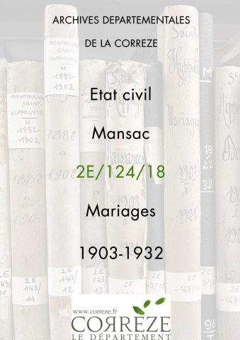 Mariages (1903-1932).