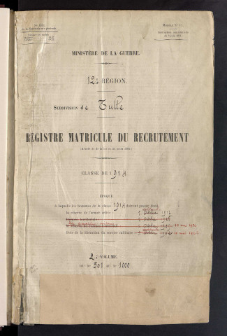 Classe 1914 : matricules 501 à 1000.