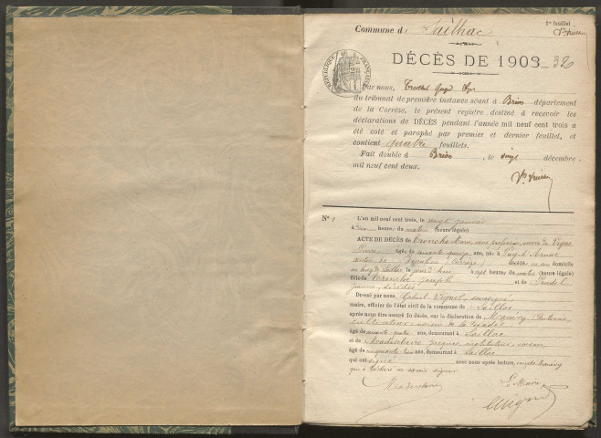 Décès (1903-1932).