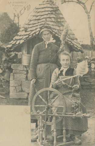 Folklore : "La corrèze - Fileuses".