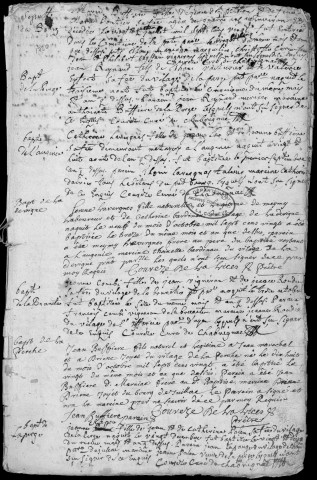 Baptêmes, mariages, sépultures (1720-1762)