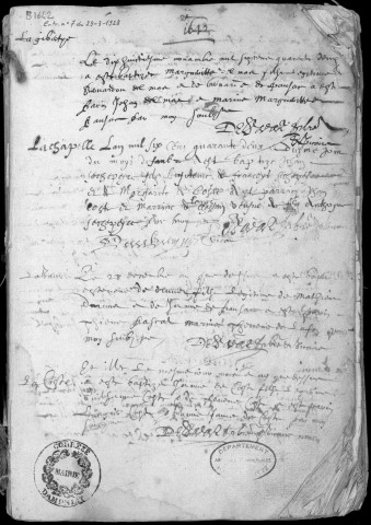 Baptêmes, mariages, sépultures (1642-1670)
