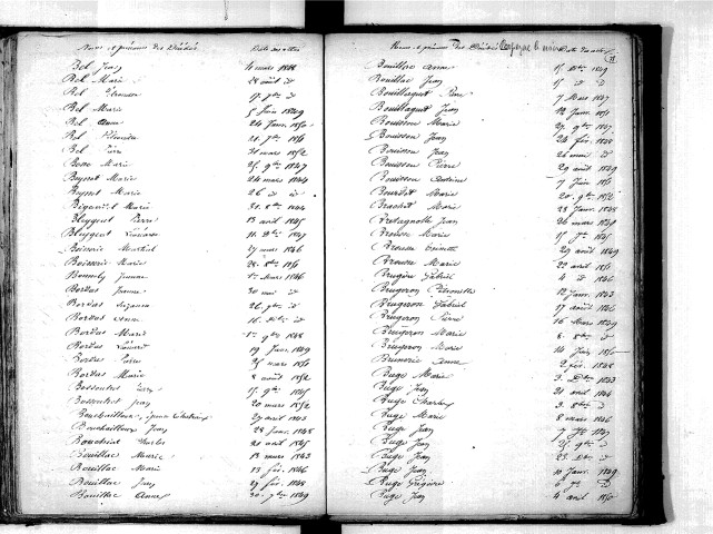 Tables décennales des décès (1843-1852)