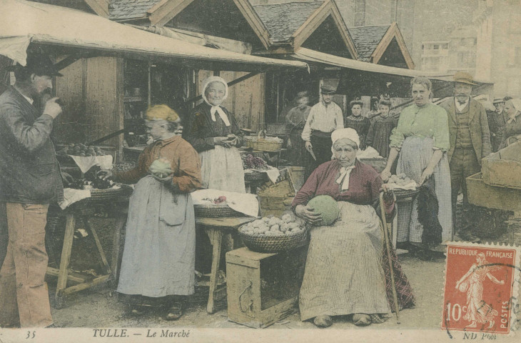 Tulle : "35 Tulle. - Le marché".