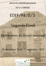 Délibérations du conseil municipal. 10 décembre 1853-1er septembre 1872