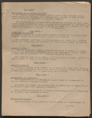 Délibérations du conseil municipal. 07 septembre 1944-28 janvier 1945