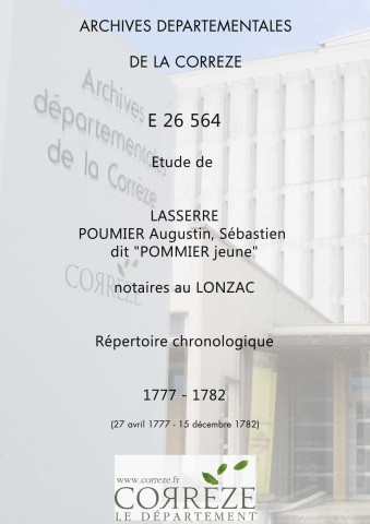 Répertoire chronologique : 27 avril 1777-15 décembre 1782