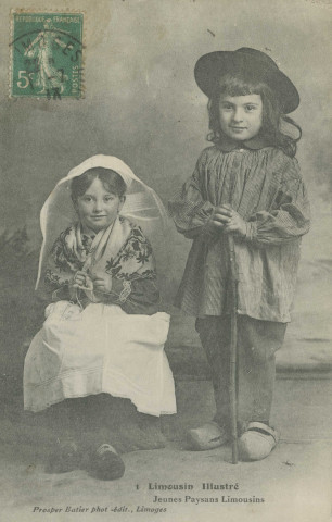 Folklore : "1 Limousin illustré Jeunes paysans limousins".