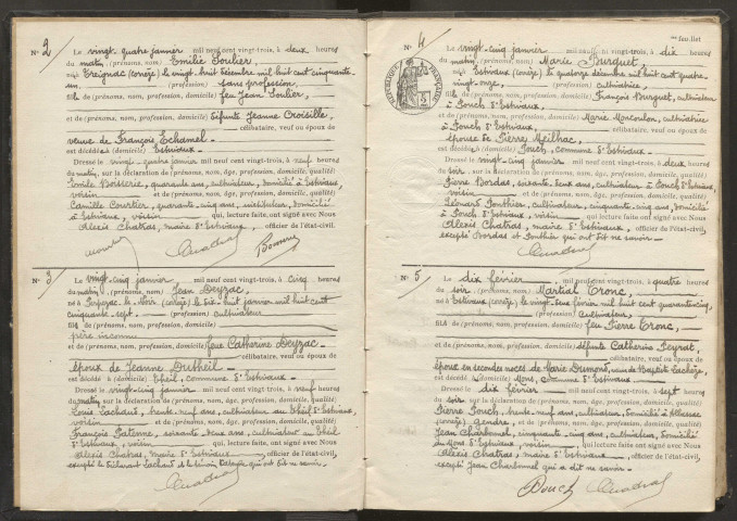 Décès (1923-1942).