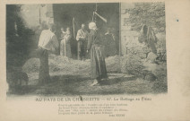 Folklore : "Au pays de la chabrette - 67. Le battage au fléau". Poème de Jean Nesmy.