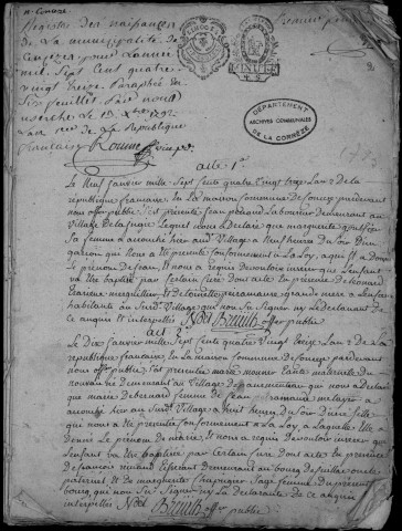 Naissances, mariages, décès et tables (1793-1802)