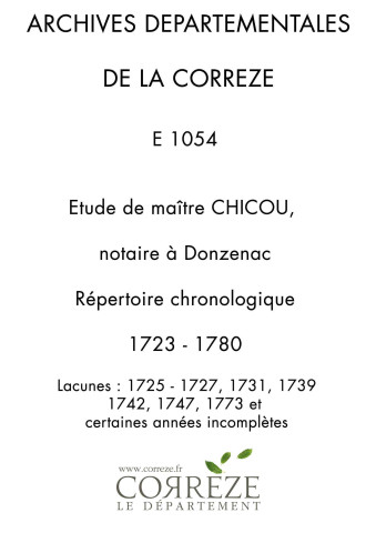 Fragments de répertoires : 1723-1781