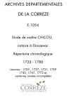Fragments de répertoires : 1723-1781