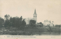 Madranges : "3. - Eglise (côté Nord-Ouest) et presbytère de Madranges.".