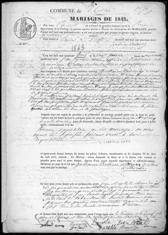Mariages (1843-1862)