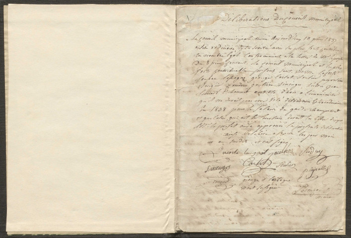 Délibérations du conseil municipal. 18 juin 1837-7 janvier 1838