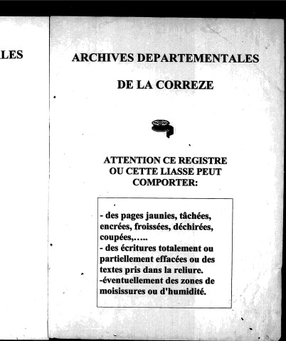 Naissances, mariages, décès (1823-1833)
