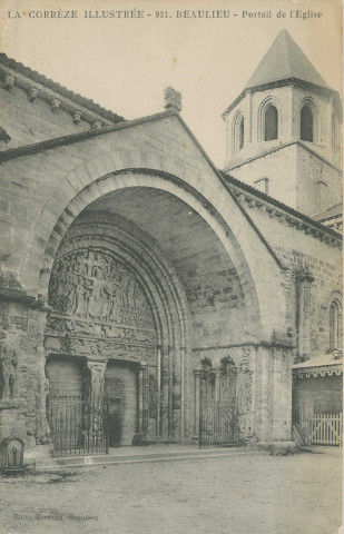 Beaulieu-sur-Dordogne : "La Corrèze illustrée - 931. Beaulieu - Portail de l'église".