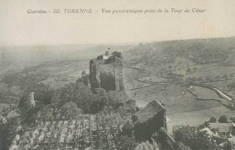 Turenne : "Corrèze - 20. Turenne - Vue panoramique prise de la tour de César".
