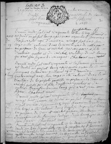 Sépultures (1750-1759)