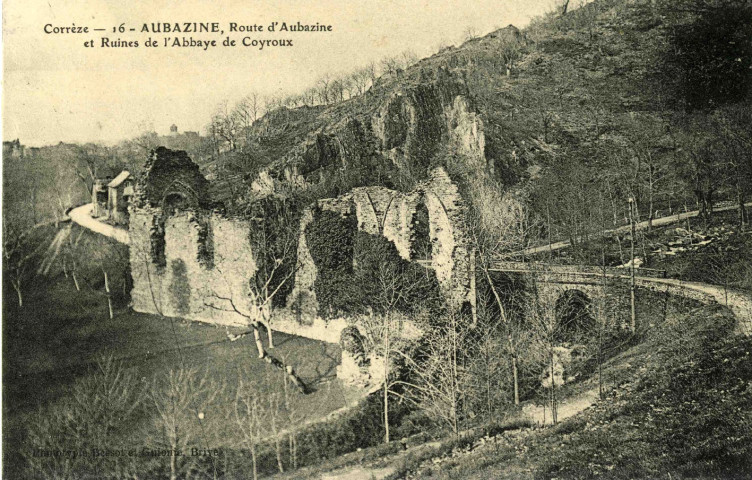 "Corrèze - 16 - Aubazine, Route d'Aubazine et Ruines de l'Abbaye du Coyroux".