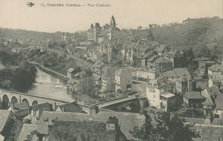 Uzerche : "13. Uzerche (Corrèze) - Vue générale".
