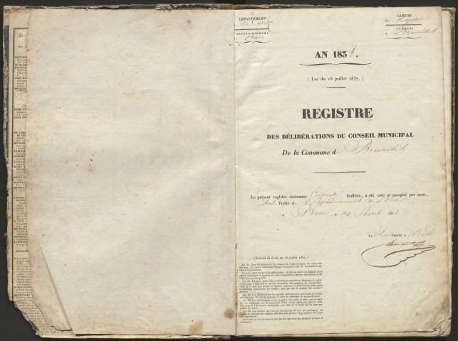 Délibérations du conseil municipal. 13 mai 1838-16 mai 1855