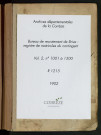 Classe 1902 : matricules 1001 à 1500.