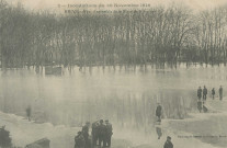 Brive-la-Gaillarde : "1 - Inondations du 30 novembre 1910 - Brive - Vue d'ensemble de la place de la Guierle".