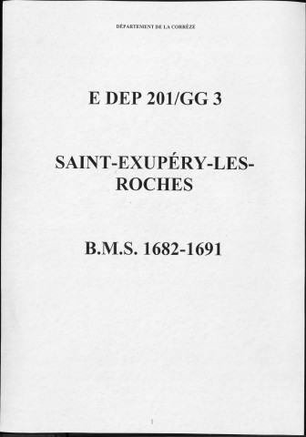 Baptêmes, mariages, sépultures (1682-1691)