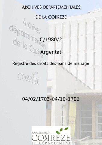 Droits de bans de mariage.