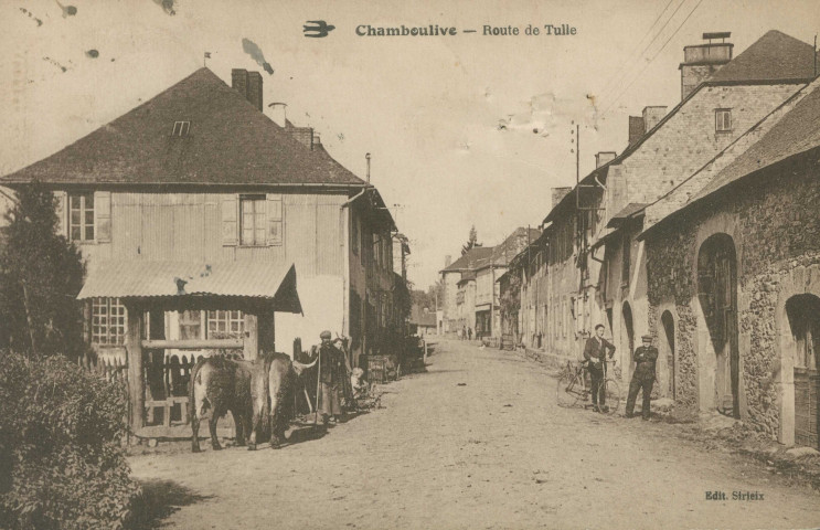Chamboulive : "Chamboulive - Route de Tulle". Métier à ferrer.