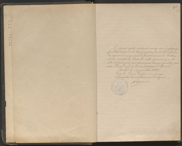 Délibérations du conseil municipal. 15 août 1888-27 mai 1906