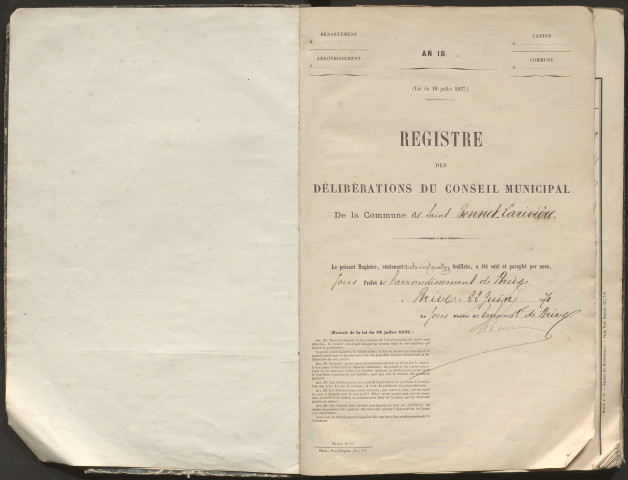 Délibérations du conseil municipal. 25 juin 1871-13 novembre 1884